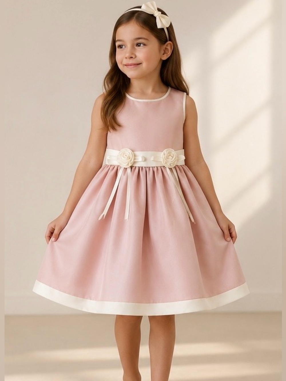 Jessica McClintock Girls Blush Pink Party Dress | Size 4 | Made in USA